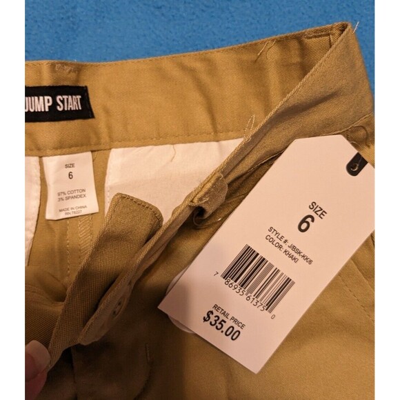 Jump Start Boy's School Uniform Shorts Khaki Size 6 - Picture 6 of 6